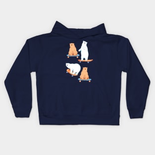 Skateboarding Bears Kids Hoodie